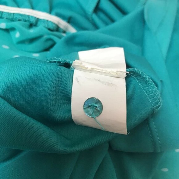 Zara Trafaluc Blouson Dress Blue Polka Dot Sz M - Picture 8 of 8